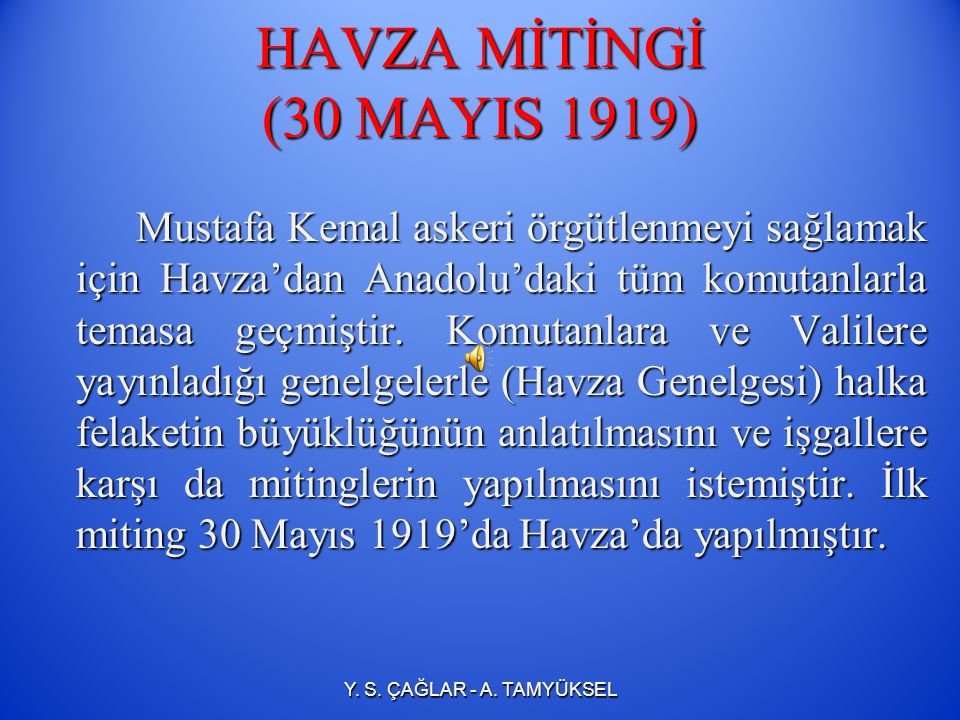 HAVZA MİTİNGİ (30 MAYIS 1919)