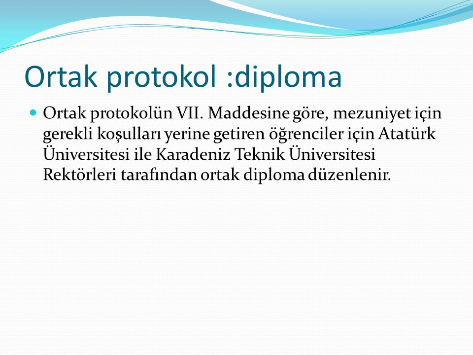 Ortak protokol :diploma