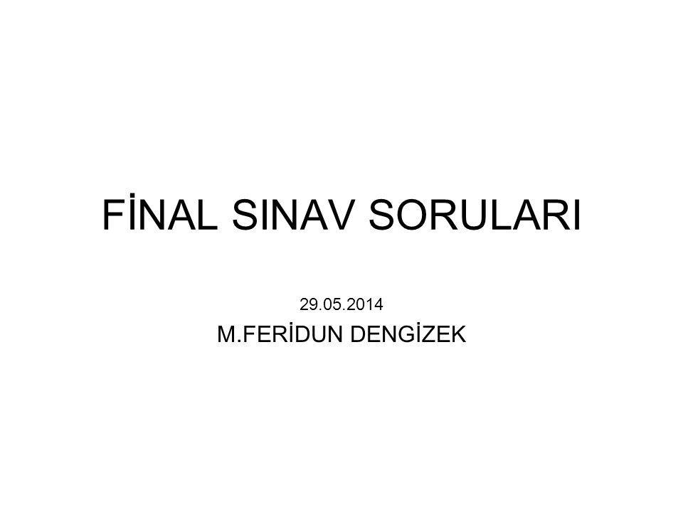 FİNAL SINAV SORULARI M.FERİDUN DENGİZEK