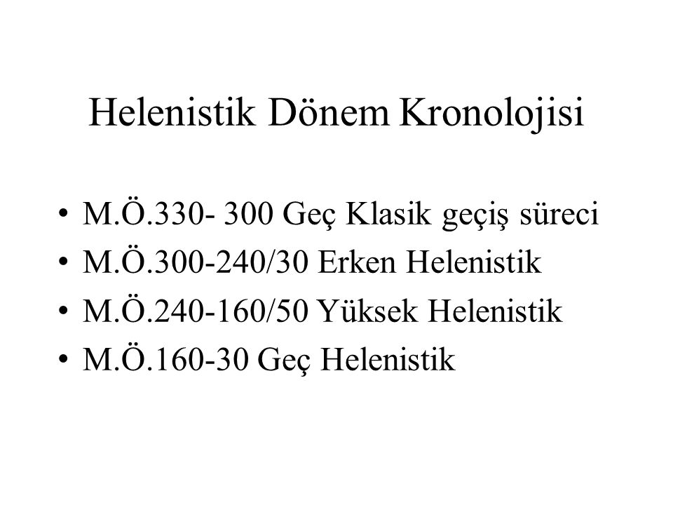 Helenistik Dönem Kronolojisi