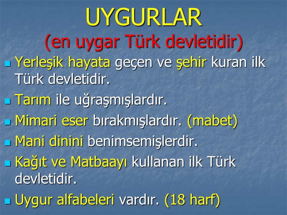 UYGURLAR (en uygar Türk devletidir)