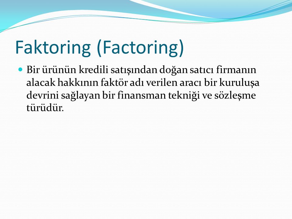 Faktoring (Factoring)