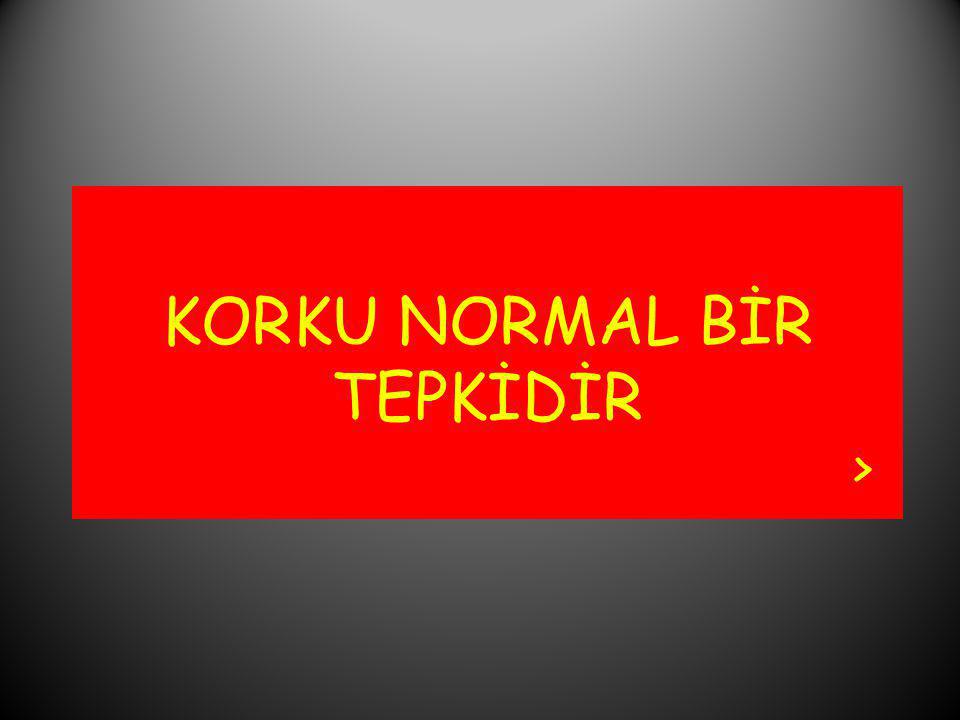 KORKU NORMAL BİR TEPKİDİR >