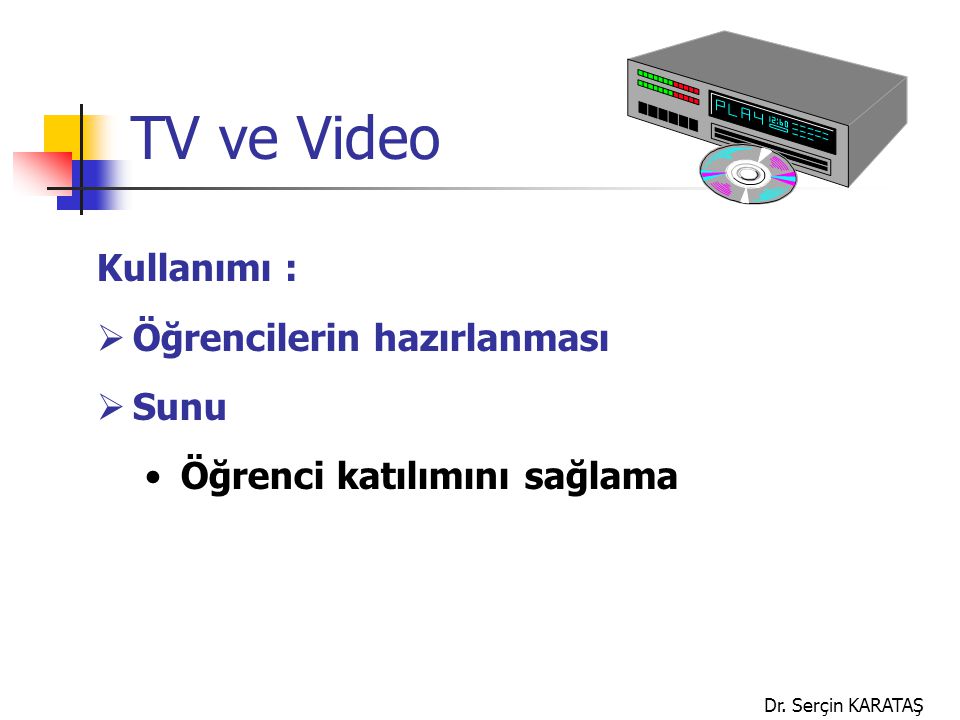 TV ve Video Kullanımı : Öğrencilerin hazırlanması Sunu