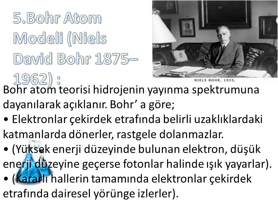 5.Bohr Atom Modeli (Niels David Bohr 1875–1962) :