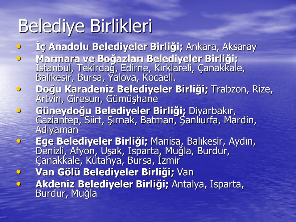 Belediye Birlikleri İç Anadolu Belediyeler Birliği; Ankara, Aksaray