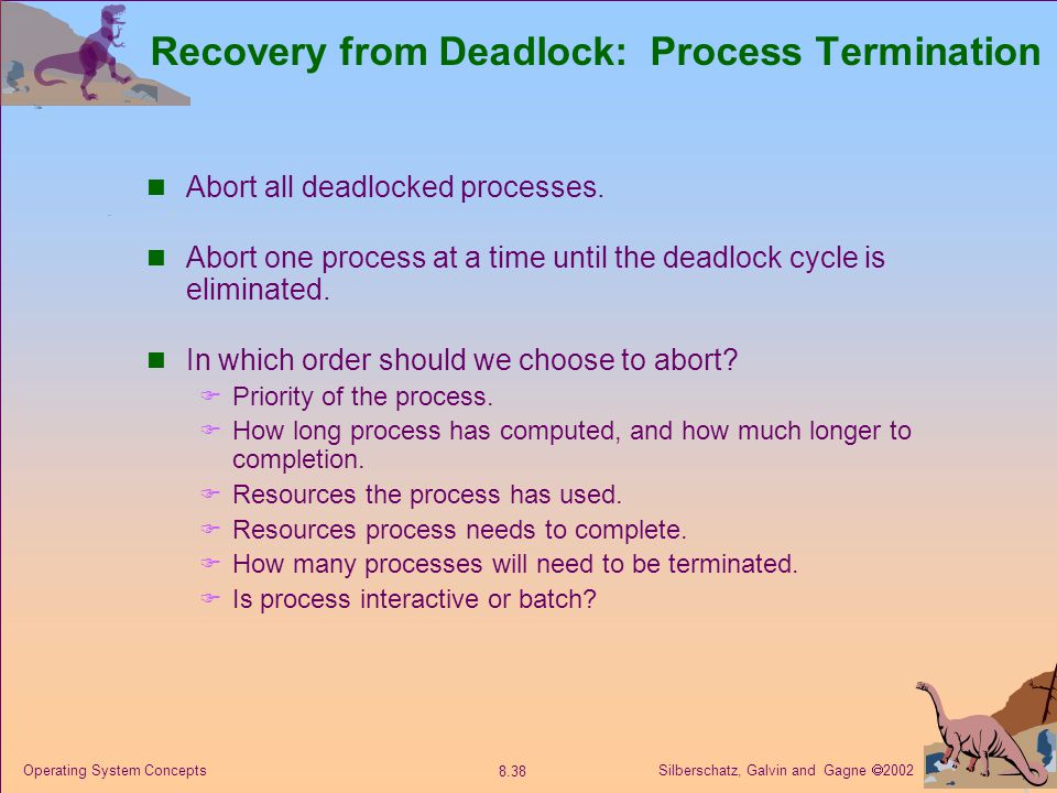 Recovery from Deadlock: Process Termination