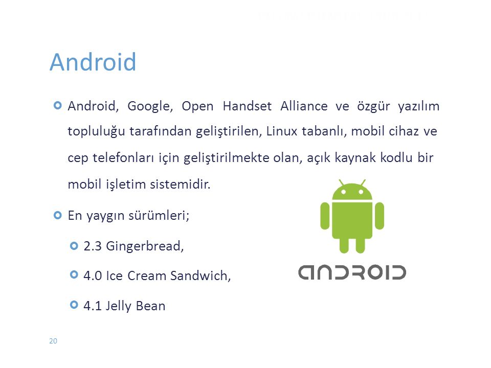 Android Android, Google, Open Handset Alliance ve özgür yazılım