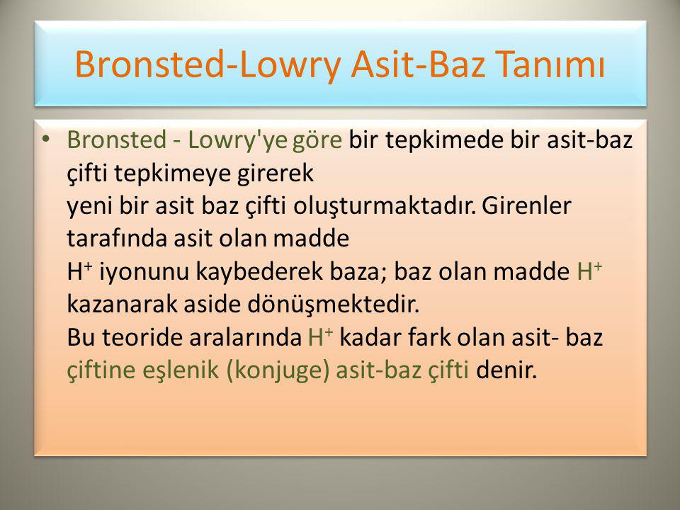 Bronsted-Lowry Asit-Baz Tanımı