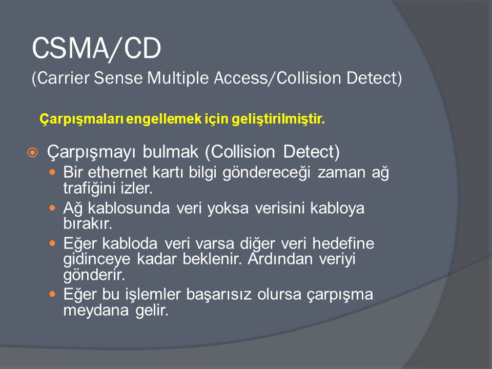 CSMA/CD (Carrier Sense Multiple Access/Collision Detect)