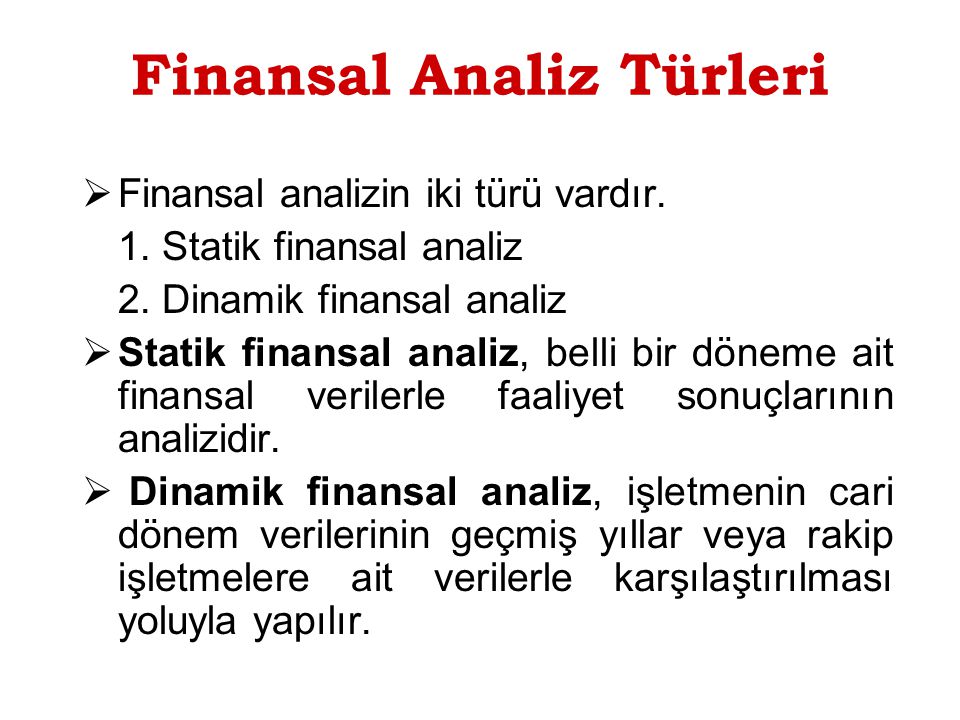 Finansal Analiz Türleri