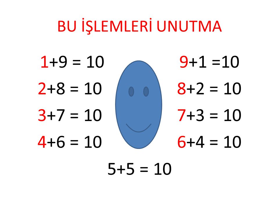 BU İŞLEMLERİ UNUTMA 1+9 = = = = = = = = 10.