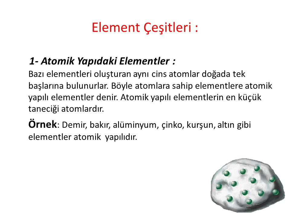 Element Çeşitleri :