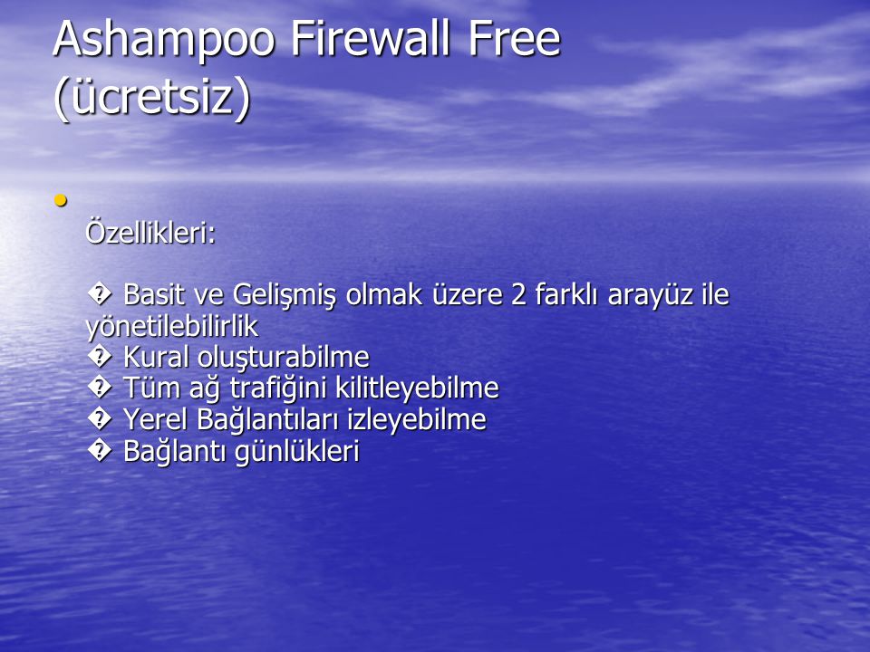 Ashampoo Firewall Free (ücretsiz)