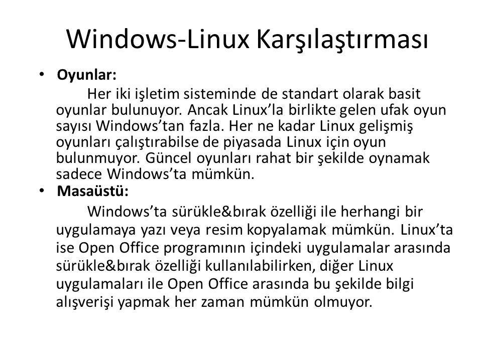 Windows-Linux Karşılaştırması