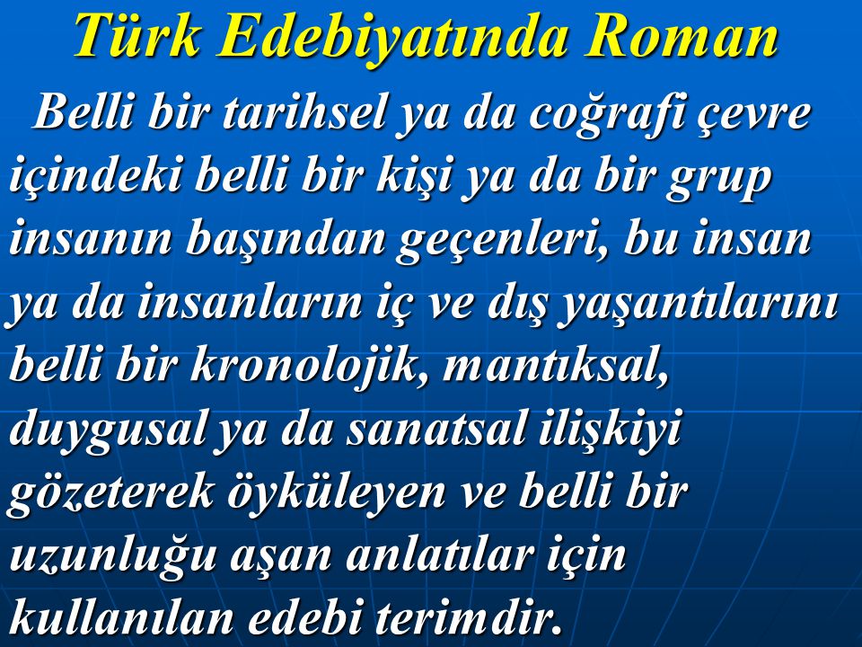 Türk Edebiyatında Roman
