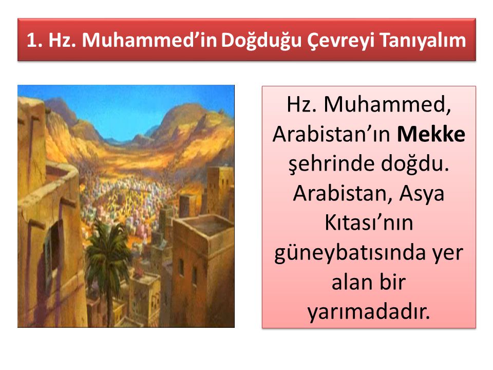 1. Hz. Muhammed’in Doğduğu Çevreyi Tanıyalım