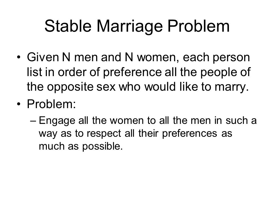 Stable Marriage Problem