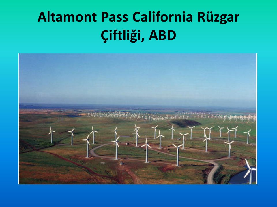 Altamont Pass California Rüzgar Çiftliği, ABD