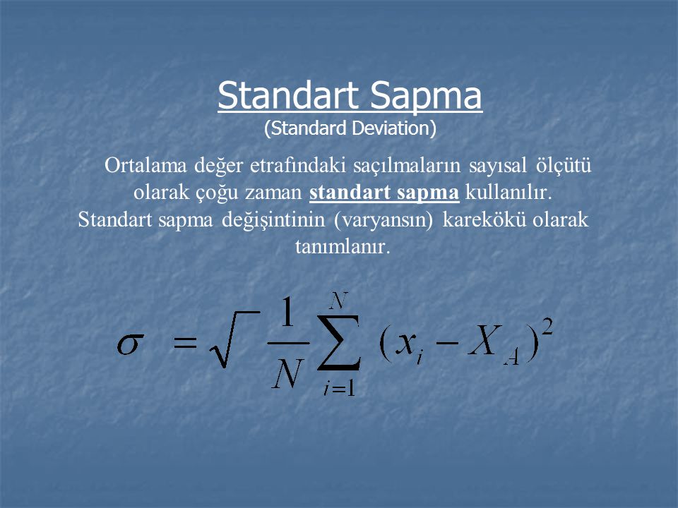 Standart Sapma (Standard Deviation)