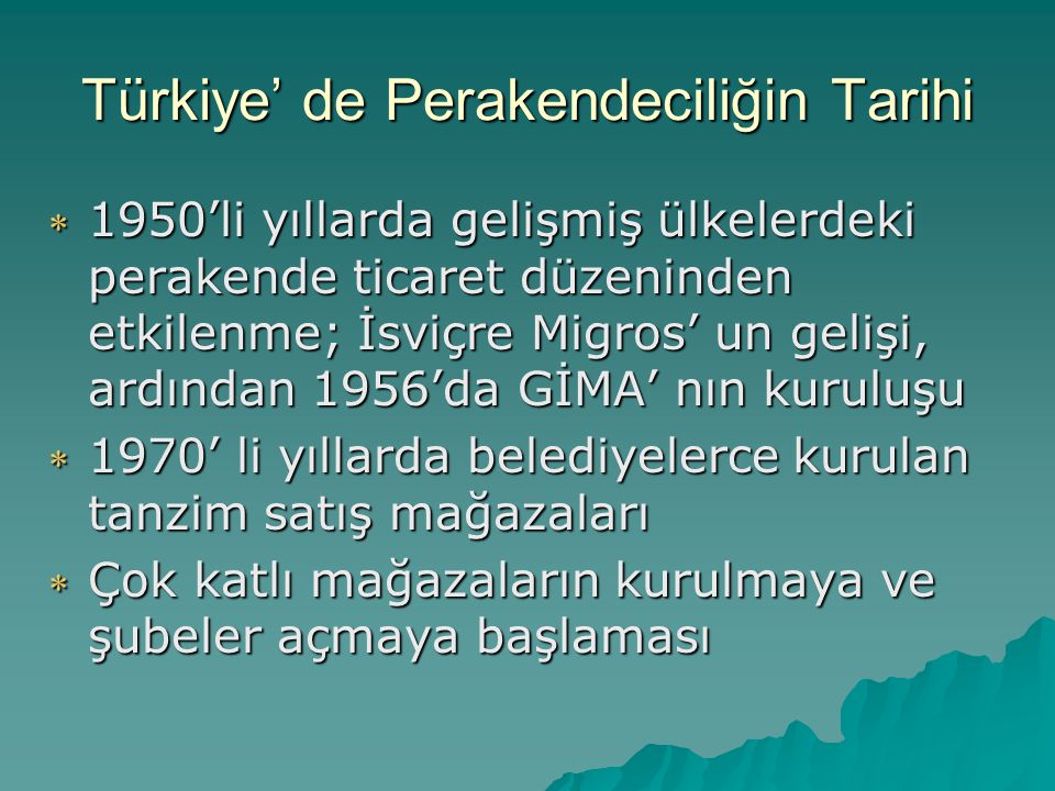 Türkiye’ de Perakendeciliğin Tarihi
