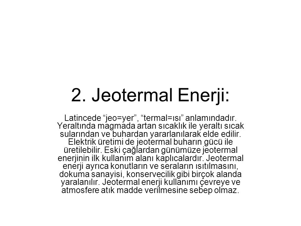 2. Jeotermal Enerji: