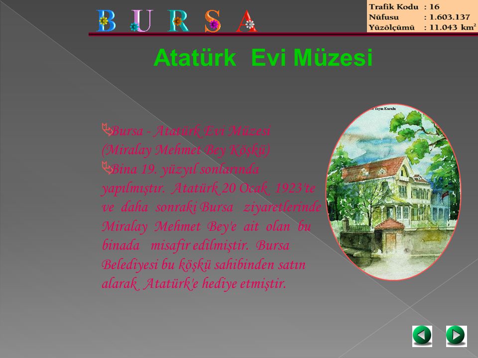 Atatürk Evi Müzesi Bursa - Atatürk Evi Müzesi (Miralay Mehmet Bey Köşkü)