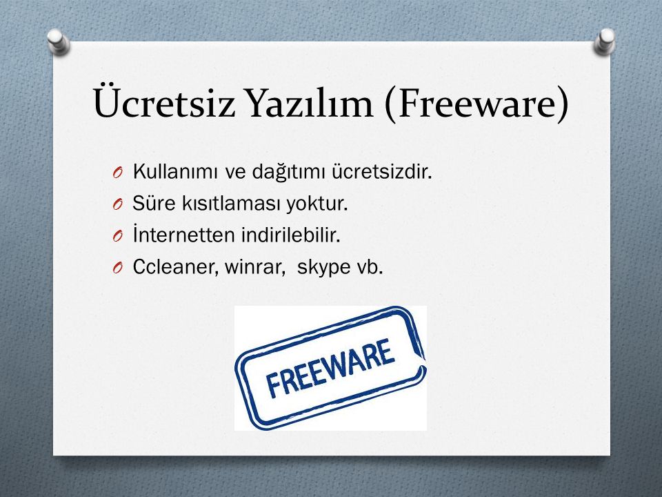 Ücretsiz Yazılım (Freeware)