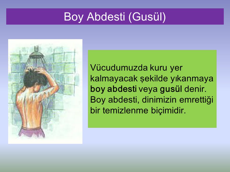 Boy Abdesti (Gusül)