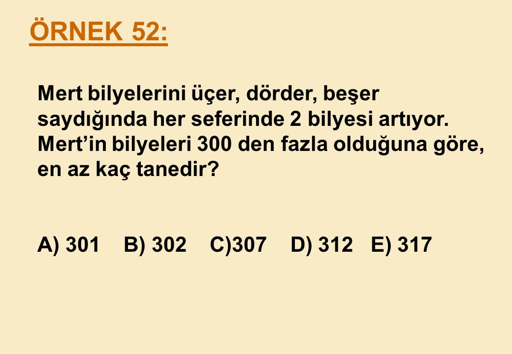 ÖRNEK 52: