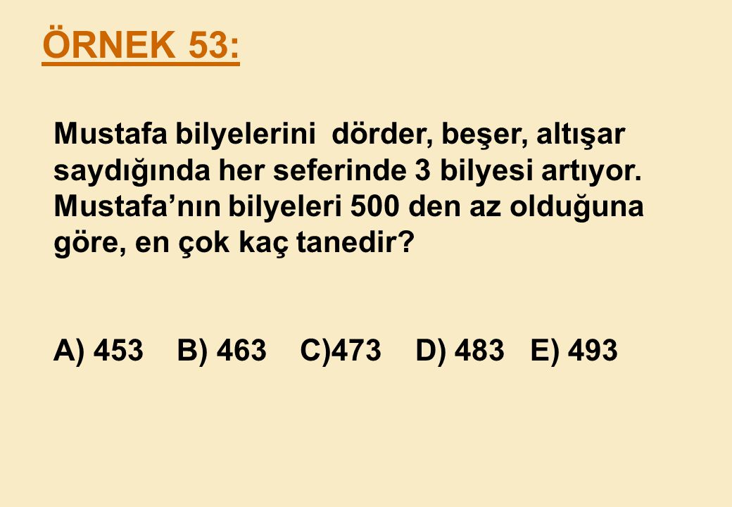 ÖRNEK 53:
