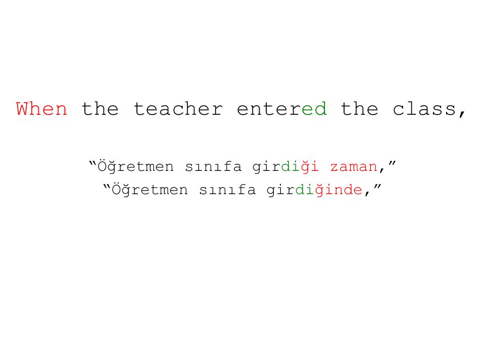 When the teacher entered the class,