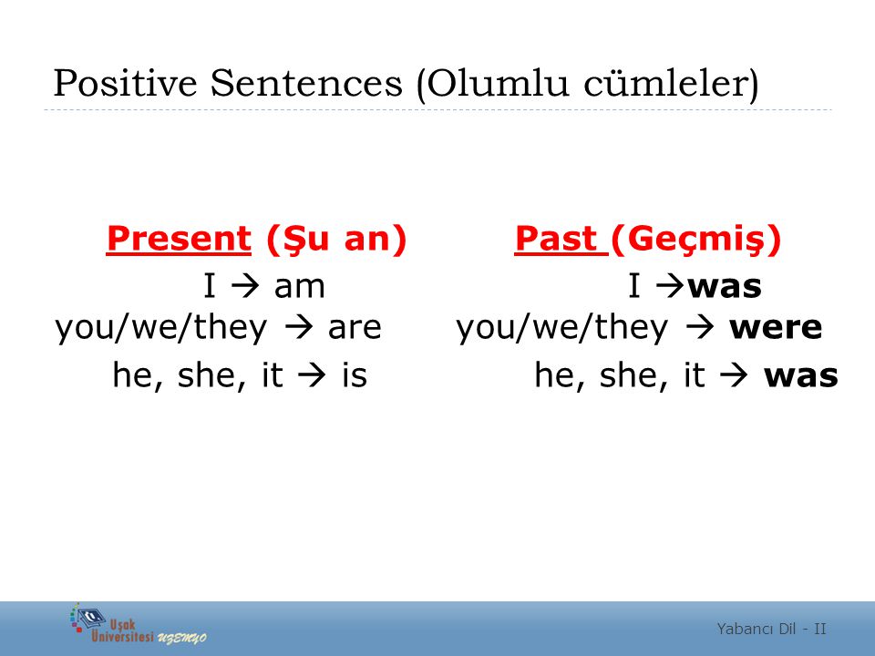 Positive Sentences (Olumlu cümleler)