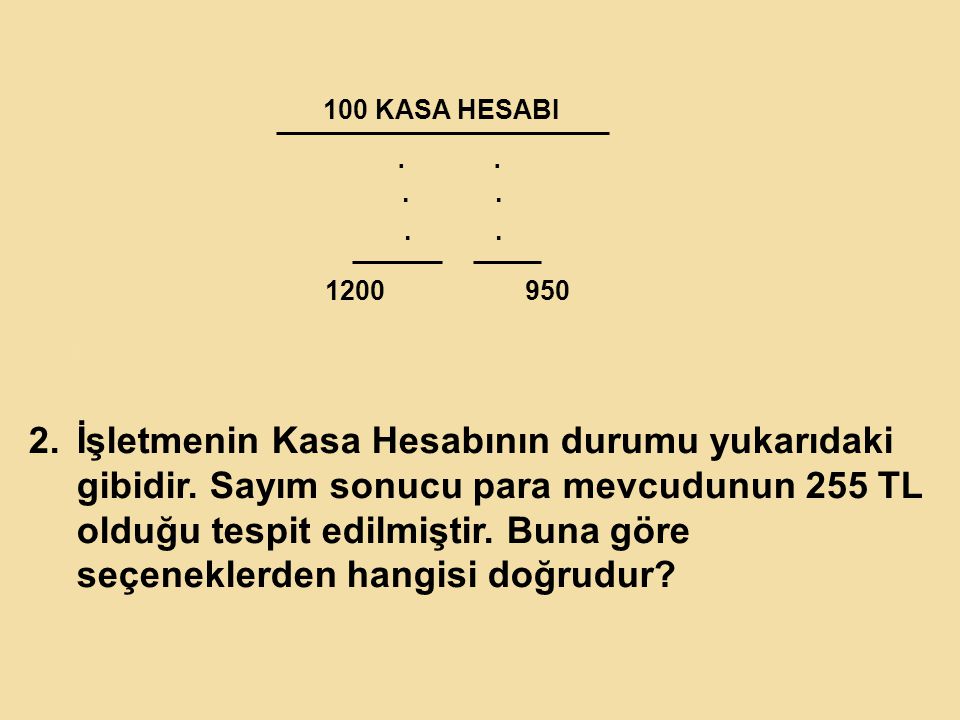 100 KASA HESABI K.