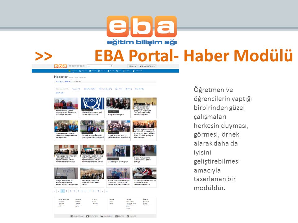 >> EBA Portal- Haber Modülü