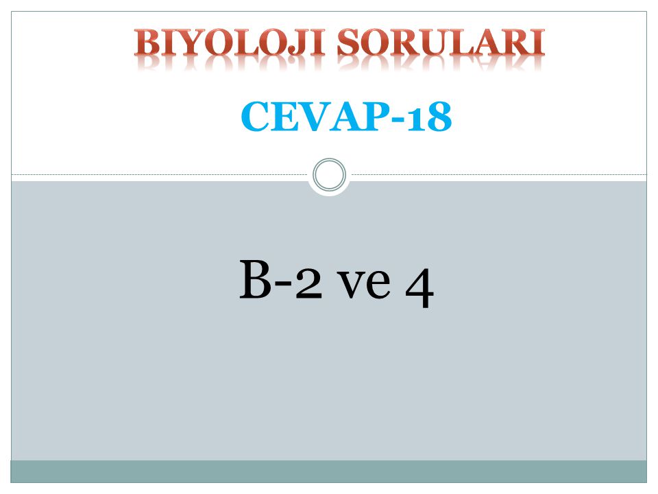 biyoloji SORULARI CEVAP-18 B-2 ve 4