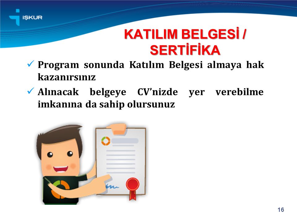 KATILIM BELGESİ / SERTİFİKA