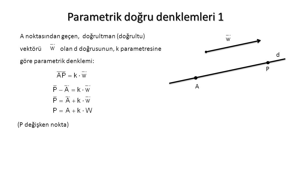 Parametrik doğru denklemleri 1