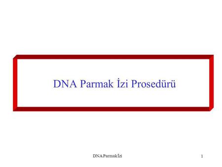 DNA Parmak İzi Prosedürü