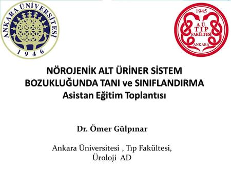 Dr. Ömer Gülpınar Ankara Üniversitesi , Tıp Fakültesi, Üroloji AD