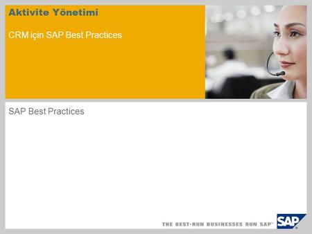 Aktivite Yönetimi CRM için SAP Best Practices