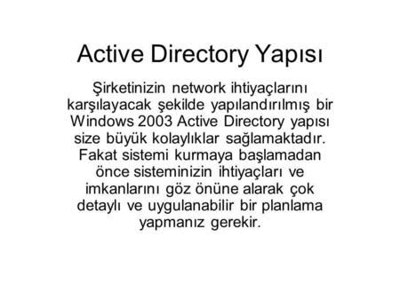 Active Directory Yapısı