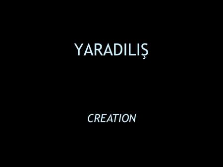 YARADILIŞ CREATION.