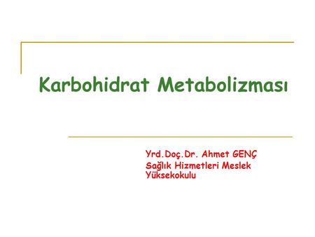 Karbohidrat Metabolizması