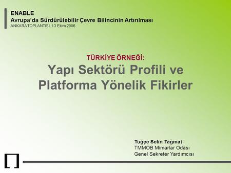 TÜRKİYE ÖRNEĞİ: Yapı Sektörü Profili ve Platforma Yönelik Fikirler