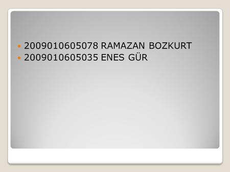 2009010605078 RAMAZAN BOZKURT 2009010605035 ENES GÜR.