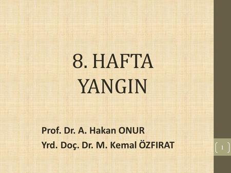 Prof. Dr. A. Hakan ONUR Yrd. Doç. Dr. M. Kemal ÖZFIRAT