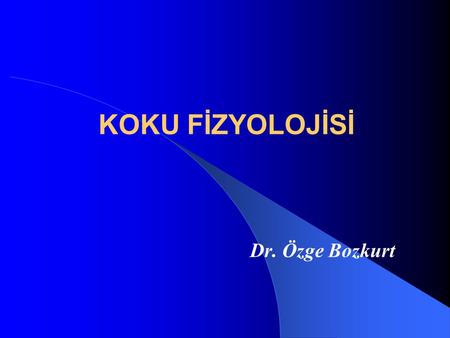 KOKU FİZYOLOJİSİ Dr. Özge Bozkurt.
