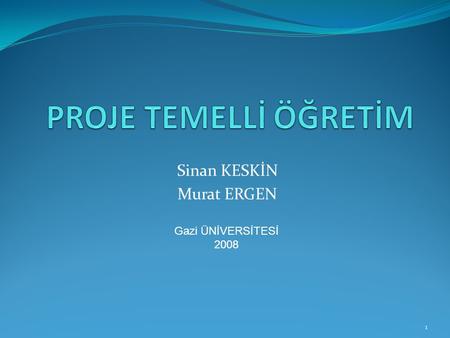 Sinan KESKİN Murat ERGEN 1 Gazi ÜNİVERSİTESİ 2008.