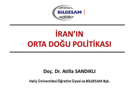Haliç Üniversitesi Öğretim Üyesi ve BİLGESAM Bşk.
